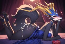 after_sex ai_generated bedroom_eyes bubble_butt cum_in_pussy nintendo pokemon pokemon_(species) queen romantic royalty seductive xerneas