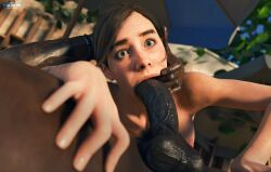 1boy 1girls 3d balls big_penis blowjob brown_hair cock completely_nude dark-skinned_male dark_skin duo ellie_(the_last_of_us) ellie_williams fellatio female female_penetrated fingers_in_mouth freckles freckles_on_face green_eyes hand_on_head huge_cock interracial light-skinned_female light_skin looking_at_viewer male male/female male_penetrating male_penetrating_female naughty_dog nipple_piercing nose_piercing nose_ring nude nude_female nude_male oral oral_penetration oral_sex penis penis_in_mouth pierced_nipples piercing pubes pubic_hair sfmlover22 shocked shocked_expression testicles the_last_of_us the_last_of_us_2 veiny_penis watermark wide_eyed