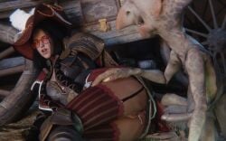 1girls 1monster 3d after_sex after_vaginal armored_female bdo black_desert black_desert_online black_hair blender clothed cum cum_in_pussy cum_leaking cum_leaking_out_of_pussy female hat human human_female human_on_monster imp imp_(black_desert) ingame_model interspecies looking_at_partner male monster monster_fucker monster_on_female notablyfishy outdoor_sex outdoors panties_aside penis player_character pussy thighhighs valkyrie_(black_desert) wagon