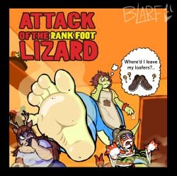 2025 5_toes absurd_res amur_carp anthro apron barefoot blarf022 carp clothing countershade_feet countershading covering_nose cyprinid cypriniform deer dirty dirty_feet english_text extreme_size_difference feet female fish foot_fetish foot_focus group hi_res humanoid_feet imminent_stomp koi larger_female lizard mammal marine micro musk oblivious plantigrade reptile running scalie scared size_difference smaller_female smelly smelly_feet soles stink_fumes text thought_bubble toes trio typical_carp