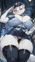 1female 1girl 1girls 2026 2026s ai ai-created ai_art ai_assisted ai_generated anthro anthro_female anthrofied badge bedroom_eyes big_breasts big_thighs black_eyes black_panties black_underwear blue_sclera blue_skirt breasts cat cat_ears cat_girl cat_humanoid cat_tail catgirl choker disney domestic_cat duchess_(the_aristocats) erect_nipples eyebrows eyelashes eyeshadow felid feline felis female female_anthro female_focus female_only fully_clothed fur furry furry_female half-closed_eyes hand_on_hip hi_res high_quality high_resolution highres huge_breasts huge_thighs illustrious_(stable_diffusion) large_breasts leg_belt legwear looking_at_viewer low-angle_view mammal massive_breasts narrowed_eyes neon_lights night night_sky nighttime nipples nipples_visible_through_clothing outdoors outside panties pink_nose police police_hat police_uniform policewoman pony_diffusion_(model) pony_diffusion_xl rain raining skirt sky smile smiling smiling_at_viewer solo solo_female solo_focus stable_diffusion standing stockings street sweat sweatdrop synthneon tail the_aristocats thick_thighs thigh_highs thighhighs thighs underwear white_body white_fur wide_hips