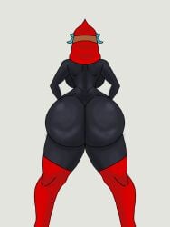 ass ass_chart ass_focus big_ass big_breasts black_body blue_hair chart exileraptor_art female_focus hoodie mario_(series) nintendo red_thighhighs shy_gal thick_thighs