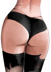 1girls android ass ass_focus asscheeks back black_panties black_thighhighs butt buttcheeks female light-skinned_female light_skin nier:_automata panties perfect_body slim_waist solo solo_female thick_thighs thighhighs white_background wide_hips yorha_a2