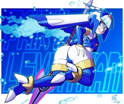1girls ass thighs thick_thighs cameltoe fairy_leviathan mega_man mega_man_zero helmet