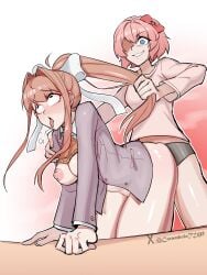 2girls ahe_gao ambiguous_penetration ass big_ass breasts breasts_out bubble_ass carambolatup doggy_style doggy_style_position doki_doki_literature_club dominant dominant_female domination dommy_mommy fat_ass femdom femsub fucked_from_behind fucked_into_submission fucked_senseless fucked_silly lesbian_couple lesbian_domination lesbian_focus lesbian_sex medium_breasts monika_(doki_doki_literature_club) orgasm orgasm_face pleasure pleasure_face pleasured sayori_(doki_doki_literature_club) strap-on strapon submission submissive submissive_female thick_thighs tits_out tongue tongue_out wide_hips yuri