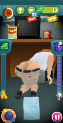 butt_crack exposed_ass exposed_butt faceless_character faceless_female female_plumber game game_screenshot ice_cube mobile_game no_panties office office_clothing office_desk office_lady official_style pants_down plumber's_crack plumber_crack_(game) unaware unaware_exhibitionist under_desk