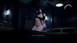 3d 3d_animation 3d_model anal animated bangs big_breasts black_hair blue_eyes femdom goth kuro_(hero's_journey) male_penetrated pale_skin pale_skinned_female pegging strap-on taller_female under_the_witch