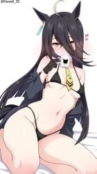 bikini black_hair blush coat coat_on_shoulders coffee coffee_mug cute cute_face cute_female female female_focus female_only flat_chest flat_chested heart hearts_around_head horse horse_ears horse_girl horse_tail long_hair manhattan_cafe_(umamusume) pale-skinned_female petite petite_body petite_female roswell-ss roswell_ss sexy sexy_body skinny skinny_female slender slender_body small_breasts solo solo_female solo_focus tiny_breasts umamusume umamusume_pretty_derby yellow_eyes
