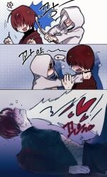 blushing_male femdom homicipher mr._scarletella stepping_on_genitals stepping_on_male stepping_on_penis