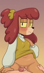 2d accurate_art_style ai_assisted ai_generated anthro blush canine chubby cum female furry glasses grinding grinding_on_penis human_on_anthro ponytail pov pussyjob wastelandia youtube zoe_(wastelandia)