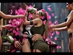 ai_generated ai_voice_acted ass ass_slap cassie_cage conjugal_slavery french_kiss human_female incest kiss kissing mother_and_daughter passionate passionate_kiss servants sex_slave shao_kahn slapping_butt sonya_blade tagme thong video