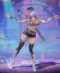 3d ai ai_generated animated disco drawingthings12 marvel marvel_comics marvel_rivals miniskirt psylocke psylocke_(marvel_rivals) psylocke_(psychedelic_pulse) psylocke_(sai) sunglasses