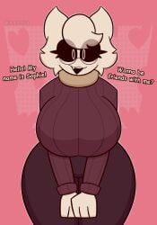 big_ass big_breasts cat_ears euphorica feline female glasses milf mother original sophie_(euphorica) turtleneck wide_hips