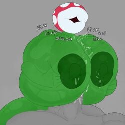 2d 2d_(artwork) boobjob breast_grab breast_squeeze breasts breasts_out grey_skin huge_breasts huge_cock huge_lips hyper_breasts hyper_lips hyper_nipples hyper_penis mario_(series) montgomery_glands onomatopoeia paizuri penis penis_in_breasts piranha_plant plant_humanoid sl33py_demon sweat sweatdrop sweating sweaty sweaty_body sweaty_breasts veiny_penis wide_hips wide_thighs