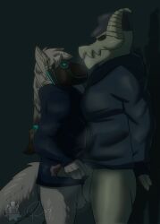 anime bottomless cartoon cock commission flirty fnf friday_night_funkin friday_night_funkin_mod furry gay homskiy male male_only penis precum protogen riley_morningstar skeleton sydan_mechfur tabi tabi_(homskiy) teasing yaoi