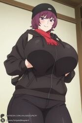 1female 1girls 2026 ai_generated artist_name backpack bag beanie big_ass big_breasts black_headwear black_pants blush breasts chloe_(spy_x_family) curvy female hat hi_res high_quality high_resolution highres hood hoodie huge_ass huge_breasts indoors jacket looking_at_viewer pants patreon patreon_username purple_eyes purple_hair red_scarf scarf short_hair smile solo spy_x_family sweatdrop unjobdespiert watermark web_address