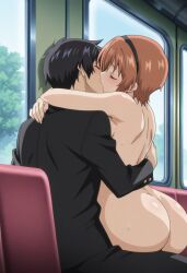 1boy 1girls accurate_art_style ai_generated arched_back arms_around_neck ass ass_focus auburn_hair black-haired_female black_hair blazer blush boyfriend-girlfriend boyfriend_and_girlfriend bubble_ass bubble_butt bus bus_interior closed_eyes clothed_male_nude_female clothing completely_nude completely_nude_female couple cuddling curvaceous curvy curvy_body curvy_female curvy_figure dat_ass day duo duo_focus exhibitionism exhibitionist female gakuran hair_ornament hairband high_resolution horny horny_female hugging implied_penetration indoors jacket kissing making_out male male/female medium_breasts mizushima_kaho orange_hair pants passionate passionate_kiss petite petite_body petite_female pixie_cut princess_carry public_exposure public_indecency public_nudity public_sex rin_x_sen rin_x_sen_+_ran_-_sem_cross_mix road romantic romantic_couple round_ass school_uniform seat short-haired_female short_hair side_saddle_position sitting sitting_on_lap sitting_on_person straddling teen teenage_boy teenage_couple teenage_female teenage_girl teenager thick_ass thighs uncensored vehicle vehicle_interior viewed_from_behind window