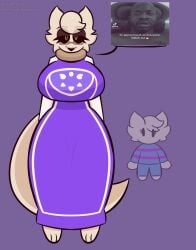 austin_(euphorica) big_ass big_breasts cat_ears euphorica feline female glasses milf mother original sophie_(euphorica) toriel_(cosplay) undertale wide_hips