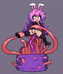 2d 2d_animation animal_ears animated blush bunny_ears censored female gif monster panties panties_aside pixel_animation pixel_art purple_hair red_eyes reisen_udongein_inaba surprised takorin tentacle tentacle_creature tentacle_in_pussy tentacle_monster tentacle_on_female tentacle_sex thighhighs touhou vagina vaginal_penetration white_panties