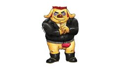 16:9 absurd_res anthro balls black_boots black_clothing black_footwear black_jacket black_topwear boots canid canine canis catdog_(series) cliff_feltbottom clothed clothing domestic_dog footwear genitals hair hi_res jacket leather leather_clothing leather_jacket leather_topwear male male_only mammal nickelodeon penis peterdamart red_hair solo topwear widescreen