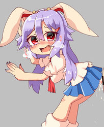 ambiguous_penetration animal_ears bent_over blush bunny_ears bunny_tail censored cum cum_inside heart-shaped_pupils heavy_breathing purple_hair red_eyes reisen_udongein_inaba saliva sex tagme tail touhou yagi_paranoia