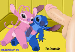 4_fingers 4_toes absurd_res alien angel_(lilo_and_stitch) antennae_(anatomy) anus ass balls black_claws black_eyes blue_body blue_fur blue_nose blue_pawpads chest_tuft claws disney erection experiment_(lilo_and_stitch) feet female fingers fur genitals group head_tuft hi_res human lilo_and_stitch male male/female mammal notched_ear pawpads penis pink_body pink_fur purple_nose purple_pawpads purple_penis pussy sheecktor small_tail smile stitch toes tuft vein veiny_penis