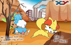 1boy 2girls alolan_diglett animal_genitalia animal_penis anthro anthro_on_anthro anthro_penetrated anthro_penetrating anthro_penetrating_anthro chespin closed_eyes diglett dugtrio fennec fennekin fox froakie frog fur furry furry_only legs_apart legs_spread looking_at_another looking_pleasured nintendo on_back on_stomach on_top pokemon pokemon_(species) pokemon_rgby pokemon_sm pokemon_xy pussy snivythesuperior sweat sweatdrop text text_box text_bubble watching