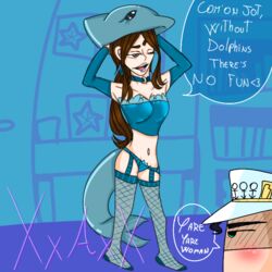 cosplay diamond_is_unbreakable dolphin dolphin_costume jojo's_bizarre_adventure jotaro_kujo oc self_insert xxaxx_(artist)