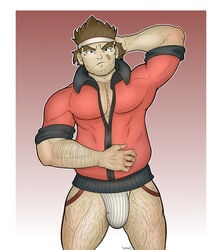 1boy brown_hair code_lyoko headband jim_morales jockstrap male male_only sweatshirt underwear