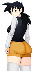 1girls ass back_view big_ass big_butt black_eyes black_hair clothing devilukez dragon_ball dragon_ball_z female genderswap genderswap_(mtf) long_hair rule_63 saiyan school_uniform solo son_gohan tall