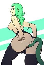 1girls 2d_animation animated ass bellamenta_(telepurte) bouncing_breasts female green_eyes green_hair original panties panties_aside sex telepurte tentacle tentacle_sex topless underwear vaginal_penetration