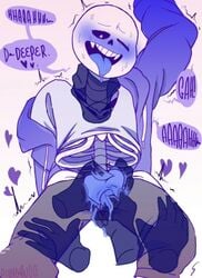 1boy 2017 ahe_gao animated_skeleton blue_blush blush choking clothed dubnyangg english_text fangs hoodie male male_only one_eye_closed pov sans sans_(undertale) skeleton soul_sex submissive sweat text tongue_out undead undertale undertale_(series)