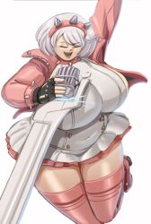 1girls alterxsu big_breasts breasts busty chubby chubby_female closed_eyes curvaceous curvy curvy_body curvy_female curvy_figure elphelt_valentine female guilty_gear guilty_gear_strive huge_breasts large_breasts obese overweight slightly_chubby thick_thighs thighs voluptuous