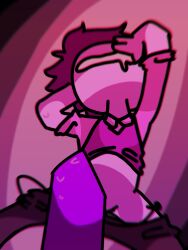 blowjob boxofcrayons crayon eyes_rolling_back no_visible_genitalia oc original_character pants_down purple_hair purpliss suit suit_jacket sweating toony toony_face