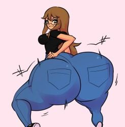 ass back_view breasts denise_(blimpexploder) huge_ass oc original_character puffytwink thick_thighs thighs twerking