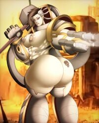 1girls abs bikini_armor bimbo huge_ass iron_warriors muscular_female perturabo post-human primarch rompecaderasgod rule_63 skimpy_armor skimpy_bikini skimpy_clothes skimpy_dress skimpy_outfit tattoo warhammer_(franchise) warhammer_40k