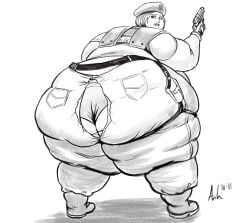 1girls ass bent_over big_ass fat fat_ass female huge_ass jill_valentine morbidly_obese obese overweight panties ray_norr resident_evil torn_clothes wardrobe_malfunction