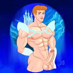 1boy 2021 abs balls bara biceps blonde_hair blue_eyes blueboybara chest_harness cinderella_(1950_film) cinderella_(disney) detailed_background disney disney_prince disney_princess erect_nipples erection genderswap_(ftm) glans gloves harness looking_at_viewer male male_only muscles muscular muscular_male open_eyes orange_hair outdoors outside pecs penis pinup red_hair rule_63 smooth_chest smooth_skin solo strawberry_blonde_hair testicles url vein veiny_muscles veiny_penis yaoi