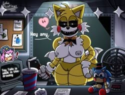 aged_up amy_rose big_ass big_boobs big_breasts big_thighs curvy desk five_nights_at_freddy's five_nights_at_sonic's tagme tails tails_the_fox tailsko