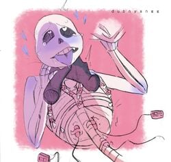 ahe_gao bondage choking dubnyangg male_only sans tongue_out undertale vibrator