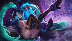 ahe_gao breasts dripping_pussy female girly green_hair hero heroine high_heel_boots high_heels layla_(mobile_legends) mobile_legends mobile_legends:_bang_bang nude nude_edit nude_female pussy pussy_juice pussy_juice_drip schmunch seductive seductive_look solo solo_female solo_focus