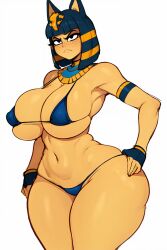 1girls ai_generated animal_crossing ankha ankha_(animal_crossing) big_ass big_breasts charlie_hustle female_only furry furry_only hourglass_figure huge_breasts micro_bikini partially_clothed tagme thick_thighs