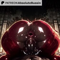 1boy abs absolutebussin ai_generated all_fours animated anus ass ass_focus bodysuit colored_skin cowgirl_position dark-skinned_male dark_skin english_text explicit female five_nights_at_freddy's foxy_(fnaf) from_behind indoors interracial latex latex_bodysuit looking_at_viewer male muscular nude penis pov pussy red_bodysuit red_skin sex shiny shiny_clothes shiny_skin solo_focus straight sweat tagme uncensored vaginal_penetration video