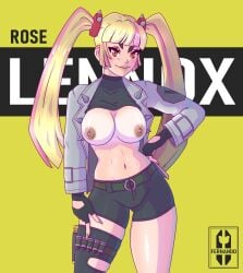 blonde_female blonde_hair breasts female female_only fortnite iisfernado lennox_rose_(fortnite) mostly_clothed pale_skin twintails