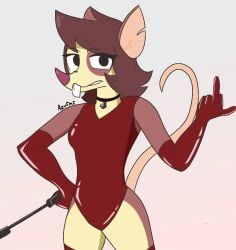 anthro azureemmi_(artist) bondage julia_brain latex mouse_girl pinky_and_the_brain rat