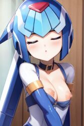 ai_generated closed_eyes fairy_leviathan helmet medium_breasts mega_man mega_man_x_dive mega_man_zero