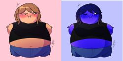 1girls blueberry_inflation blush blush denise_(blimpexploder) huge_belly inflation oc original_character puffytwink