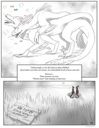 comic dinosaur dromaeosaurid duo ending english_text feathers female female_penetrated feral hi_res human_to_feral male male/female male_penetrating male_penetrating_female monochrome penetration reptile scalie sex species_transformation speech_bubble strawberrytfs text theropod transformation transformation_through_sex utahraptor wholesome