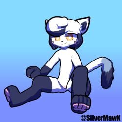 1:1 anthro blush body_blush cute_pose fanart felid feline female furry genitals hi_res invalid_tag kemono mammal pawpads paws pussy pussy_blush seabird_(yonkagor) silvermawx solo square_eyes yonkagor