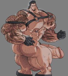 big_muscles black_hair body_hair boner chest_hair daddy_kink erection facial_hair final_fantasy final_fantasy_xv gladiolus_amicitia grabbing_ass grabbing_own_ass hairy_arms hairy_ass hairy_balls hairy_chest hairy_legs hairy_male happy_trail harness human hunk hyper hyper_ass hyper_balls hyper_genitalia hyper_muscles hyper_penis hyper_testicles leg_hair looking_at_viewer looking_back male male_only necklace pierced_ears pierced_nipples piercing piercings pubic_hair remert solo solo_male tattoo tattoos uncensored veins veiny_muscles veiny_penis